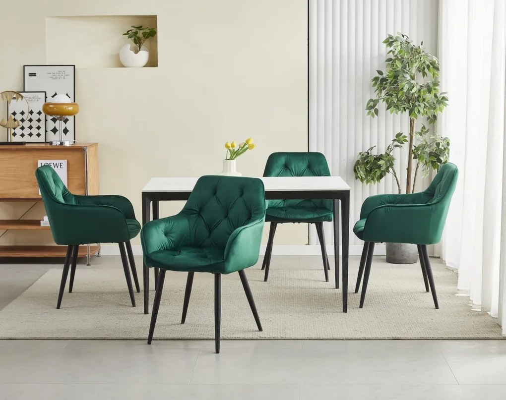 Scaun de masa JORK VELVET, verde inchis