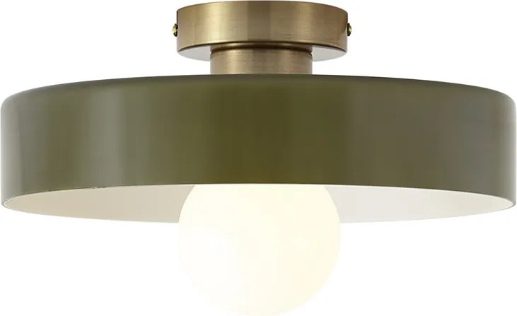 Plafonieră retro bronz cu sticlă verde - Jina