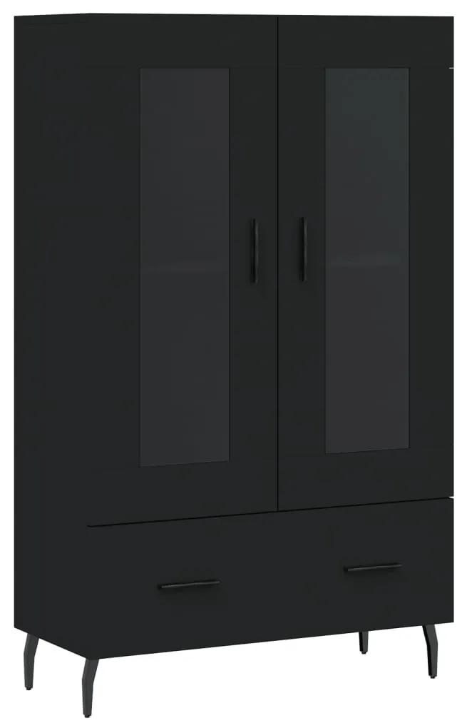 828317 vidaXL Dulap înalt, negru, 69,5x31x115 cm, lemn prelucrat