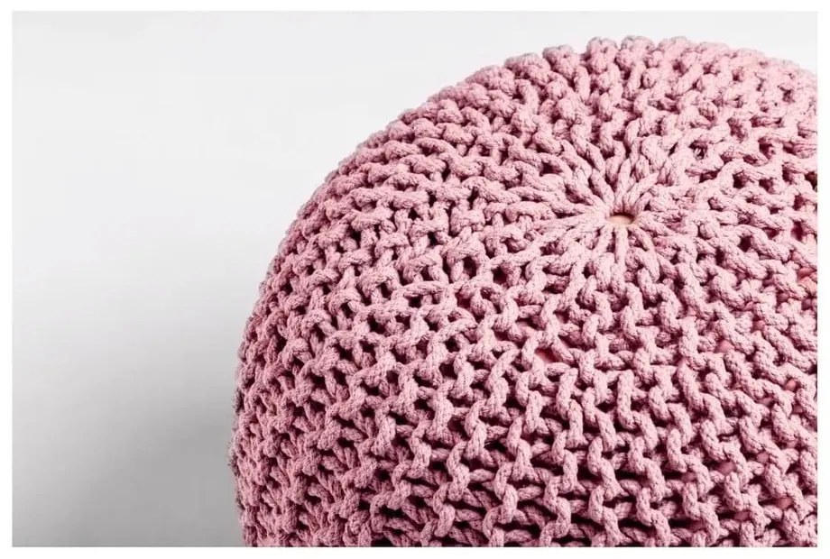 Taburet roz cu tapițerie din tricot Jagger – Bonami Essentials