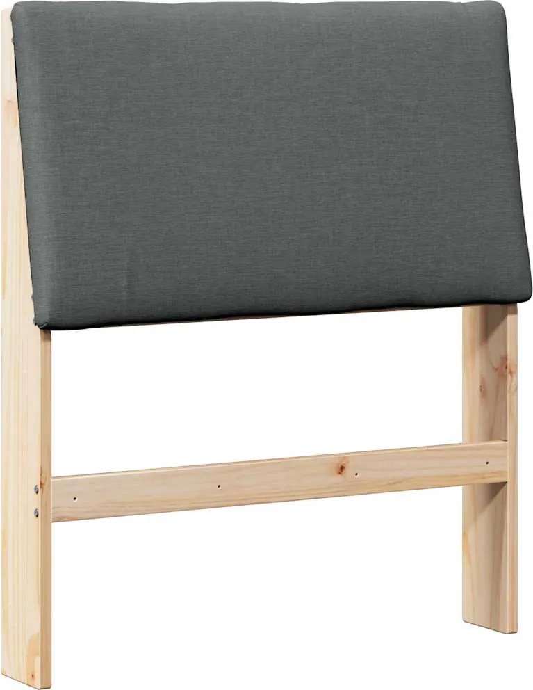 vidaXL Tăblie tapițată Gri închis 75 cm Lemn de pin masiv