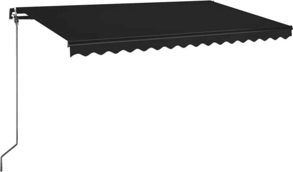 vidaXL Copertină retractabilă manual, antracit, 450x350 cm