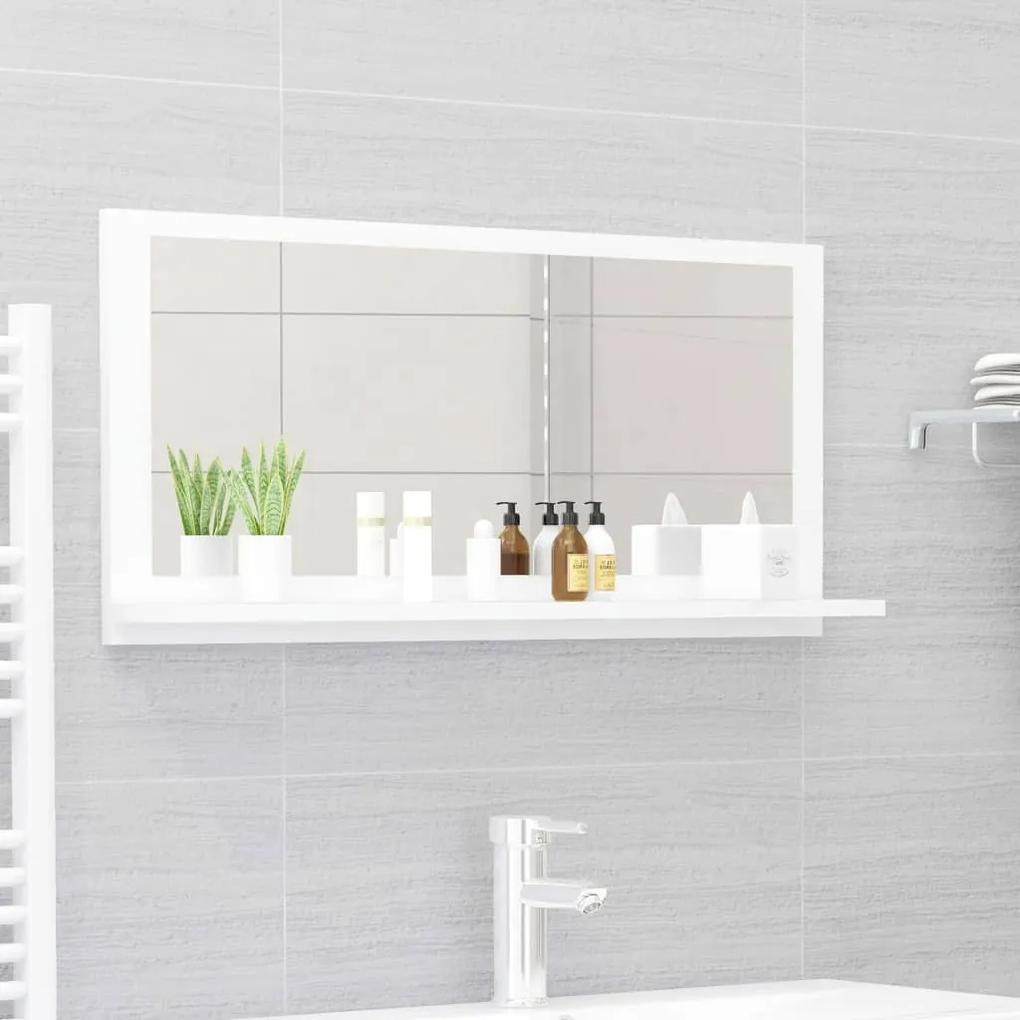 Oglinda de baie, alb, 80 x 10,5 x 37 cm, PAL