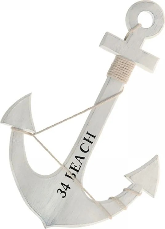 Decoratiune din lemn Ancora Navy