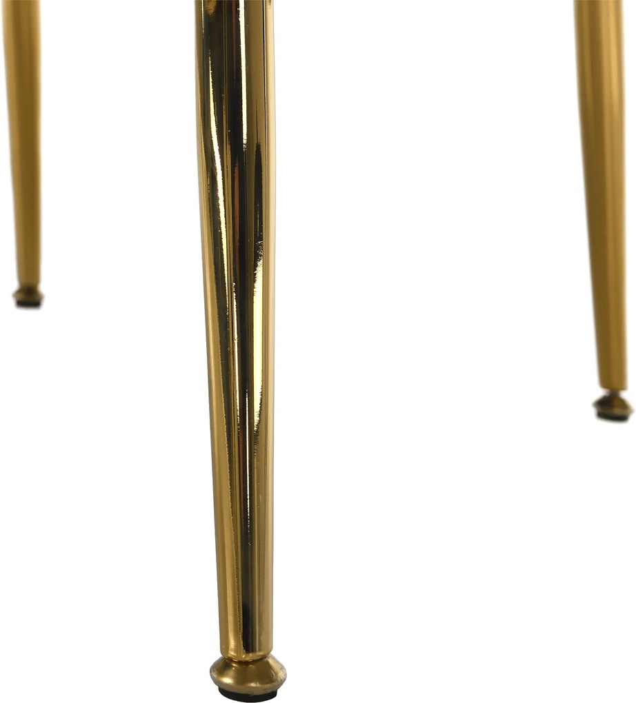 Fotoliu în stil Art-deco, catifea Velvet bej/crom auriu, NOBLIN