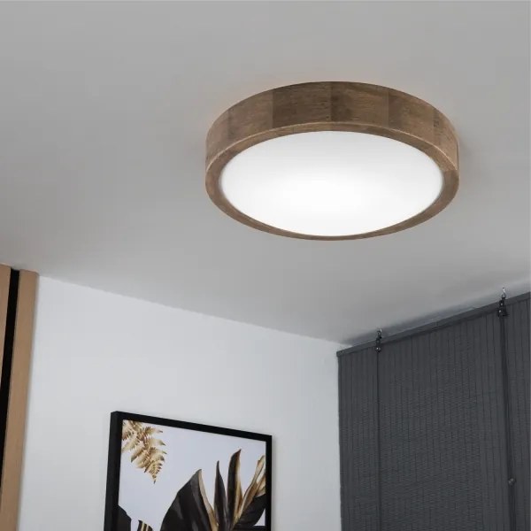 Plafonieră LED Brilagi CARVALHO SLIM 1xE27/60W/230V stejar nuc d. 27 cm
