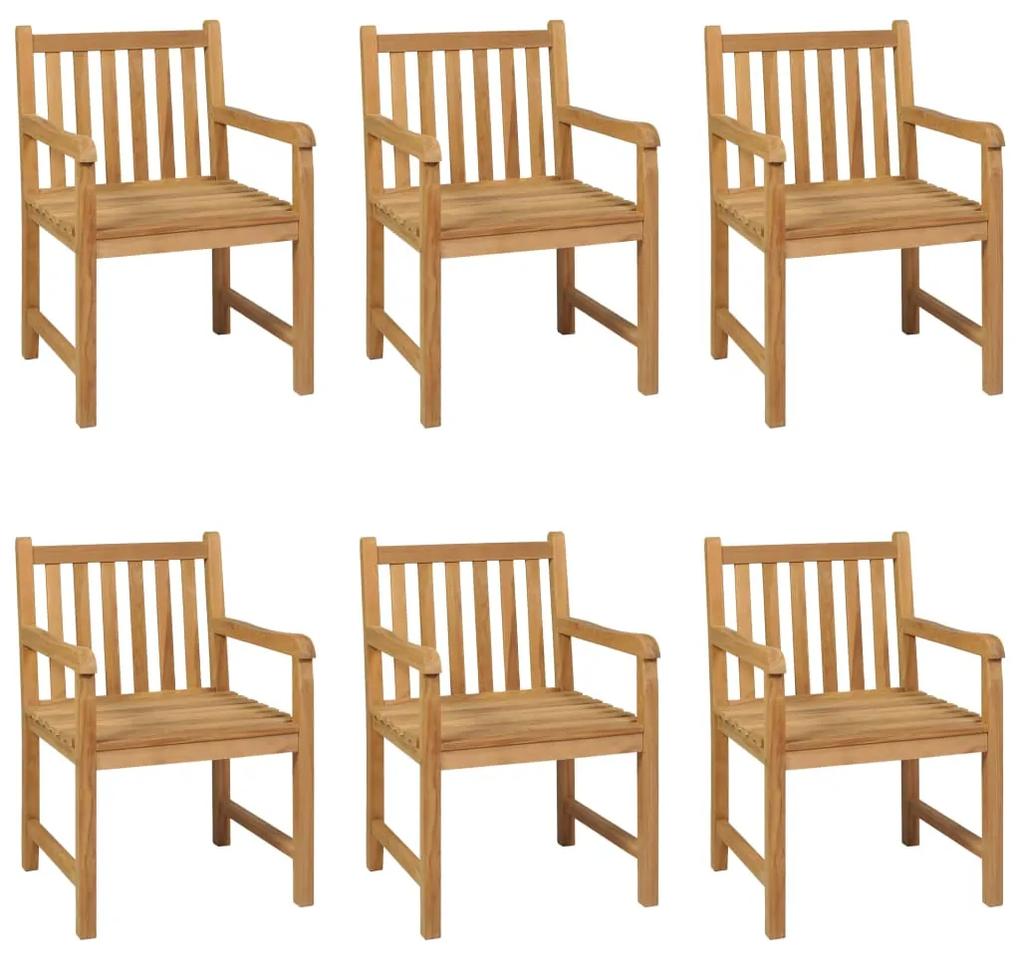 Set mobilier de gradina, 7 piese, lemn masiv de tec Cu cotiera  , 7