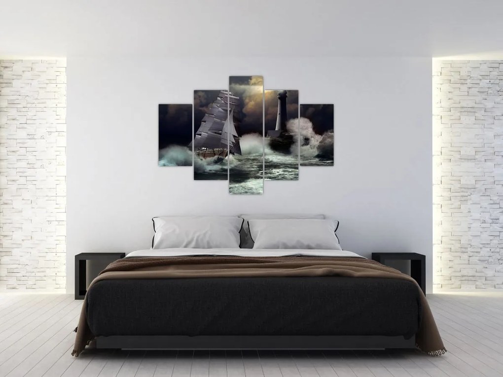 Tablou - Vapor în furtună (150x105 cm)