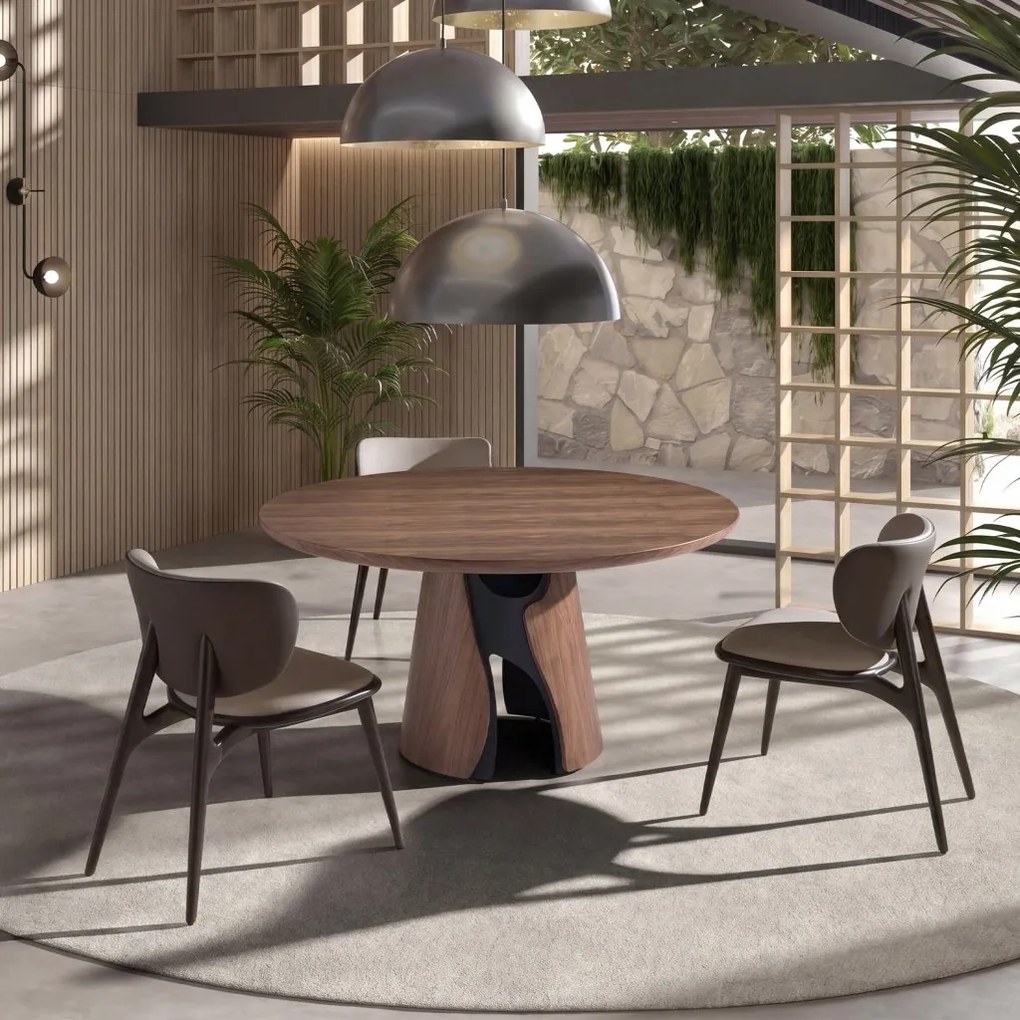 Masa rotunda design LUX Walnut 140cm