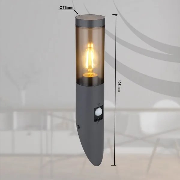 Aplică de exterior cu senzor BOSTON 1xE27/15W/230V IP44 Globo 3157SAS