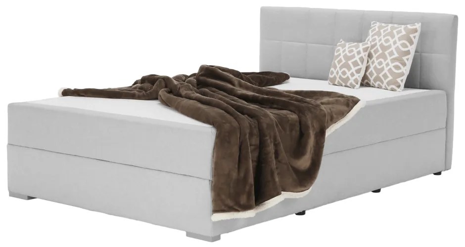 Pat matrimonial Boxspring 140 cm Ferrati (gri maro). 1016097