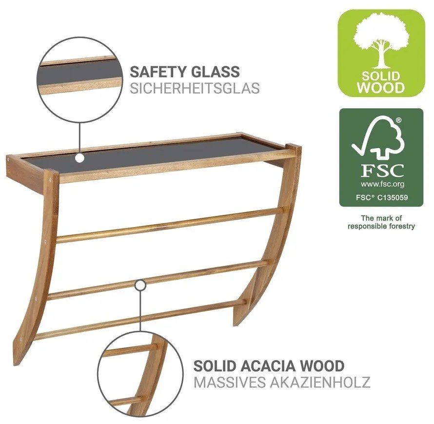 Suport pentru prosoape în culoare naturală închisă de montat pe perete din lemn Fondi – Wenko