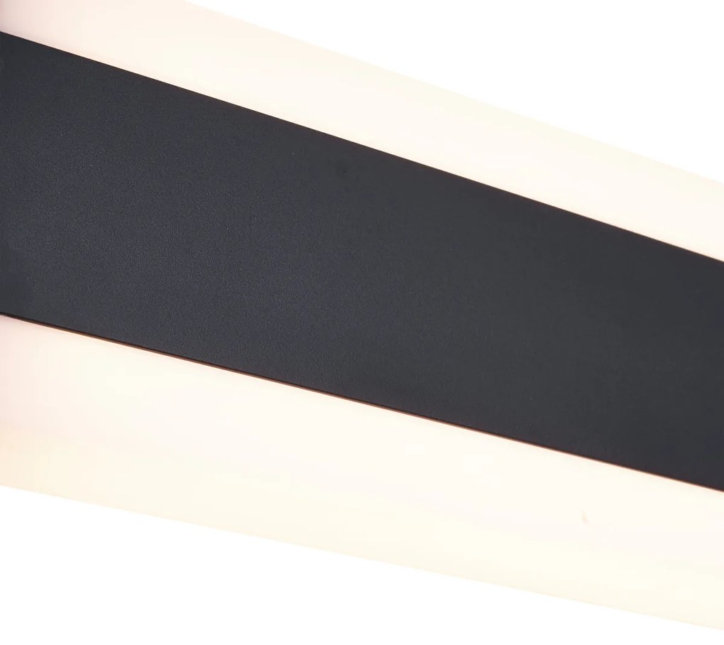 Lampă de perete modernă neagră 30cm incl. LED CCT IP54 - Vanya