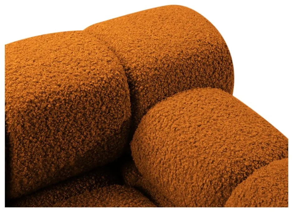 Colțar modular portocaliu cu tapițerie din țesătură bouclé (cu colț pe partea dreaptă) Bellis – Micadoni Home