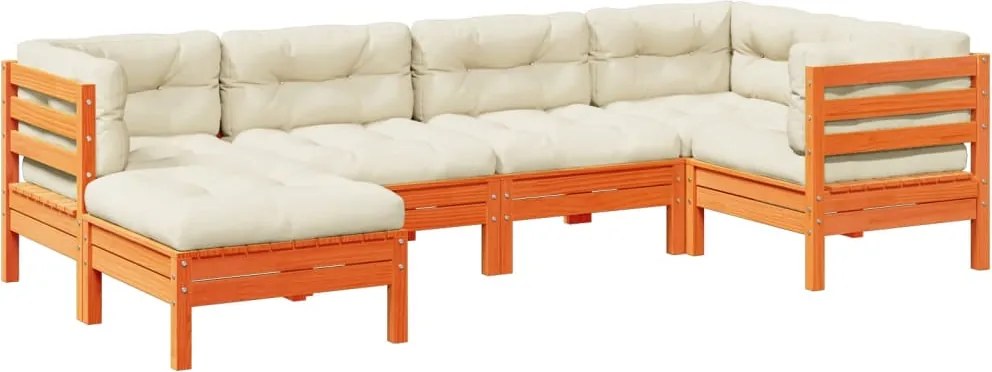 vidaXL Set mobilier de grădină cu perne, 6 piese, lemn masiv de pin