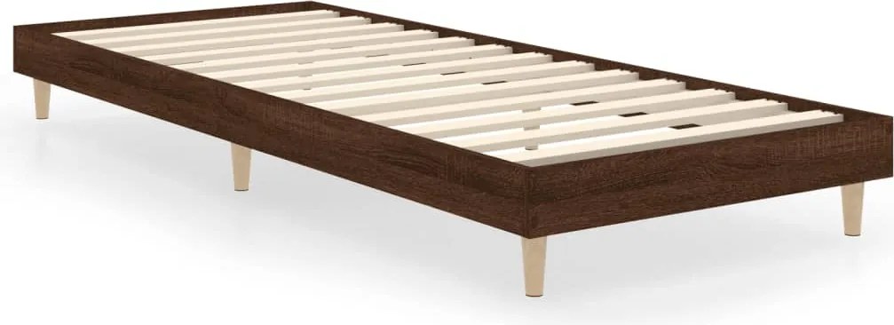 vidaXL Cadru pat fără saltea, stejar maro 75x190 cm lemn prelucrat