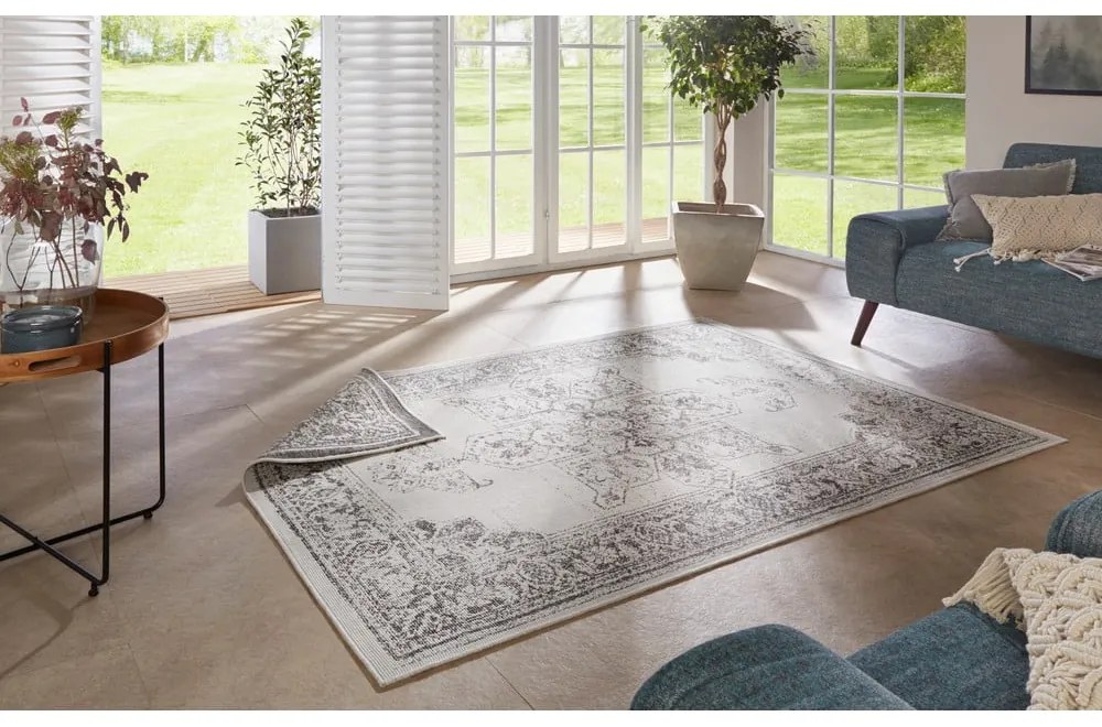 Covor adecvat pentru exterior NORTHRUGS Borbon, 120 x 170 cm, gri-crem