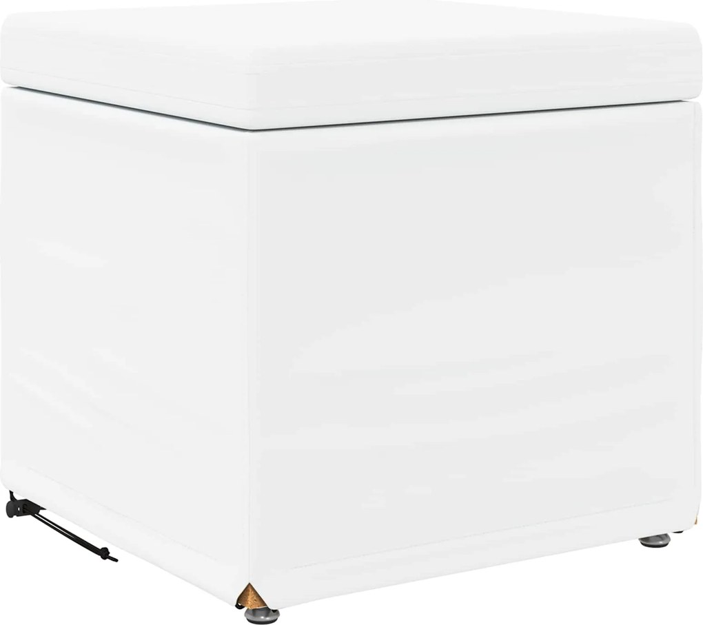 vidaXL Taburet Alb 41 x 41 x 40 cm Piele ecologică și lemn stratificat