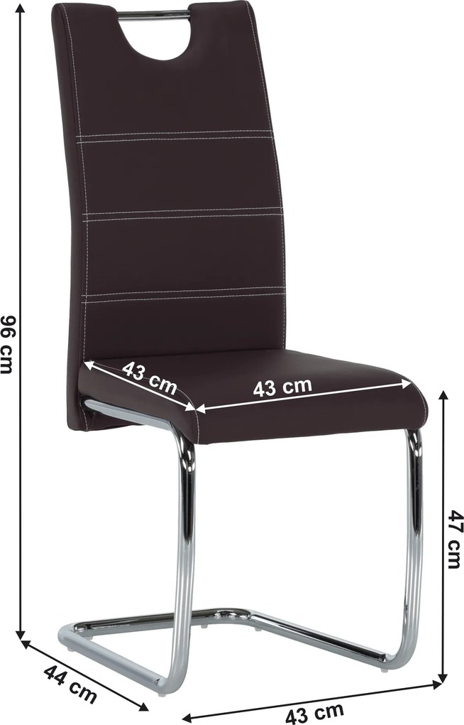 Scaun dining, maro/cusături deschise, ABIRA NEW