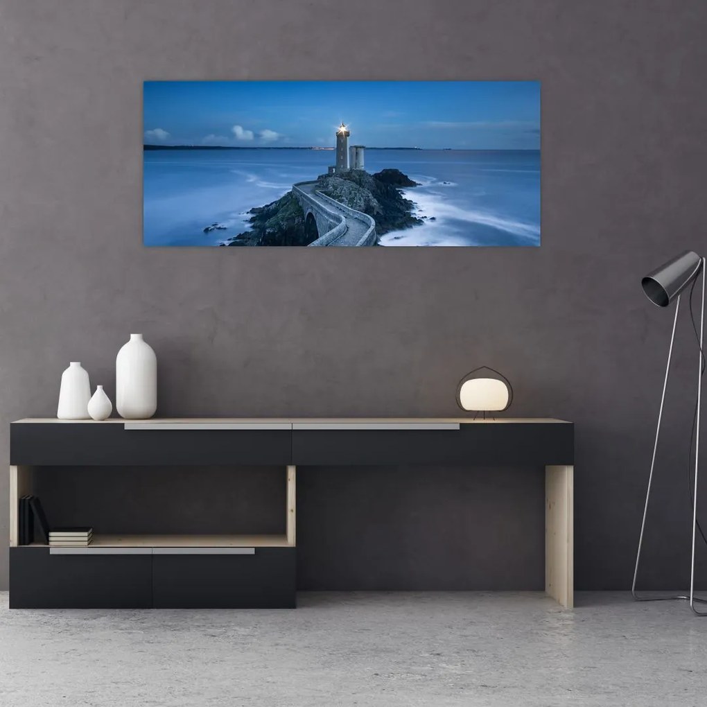 Tablou cu far și marea (120x50 cm)