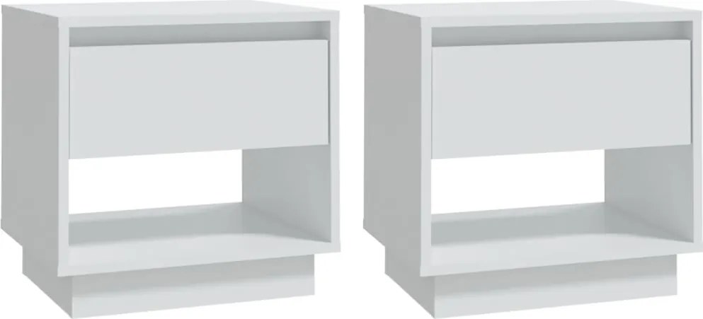 vidaXL Noptiere, alb, 2 buc., 45x34x44 cm, PAL