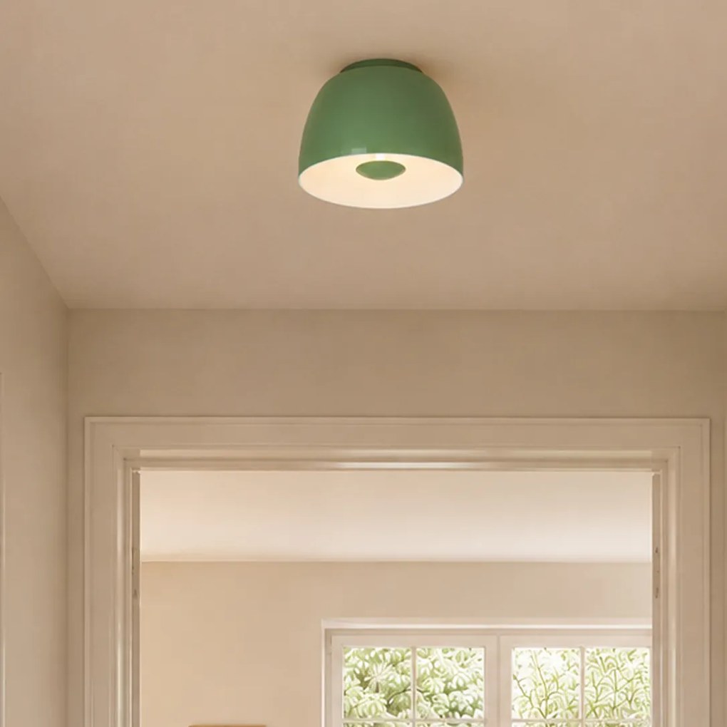 Plafonieră retro verde cu interior alb - Vera