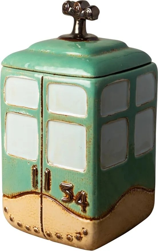 Cutie decorativa, din ceramica, verde, Box Cable
