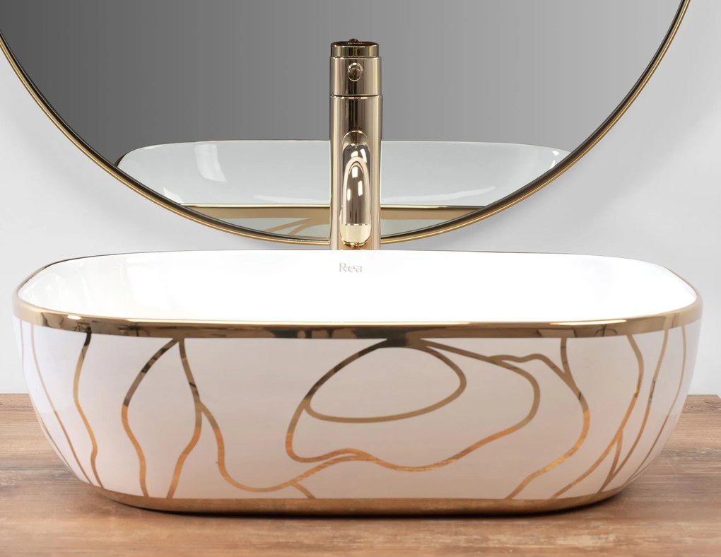 Lavoar pe blat Rea Belinda Wave White Gold