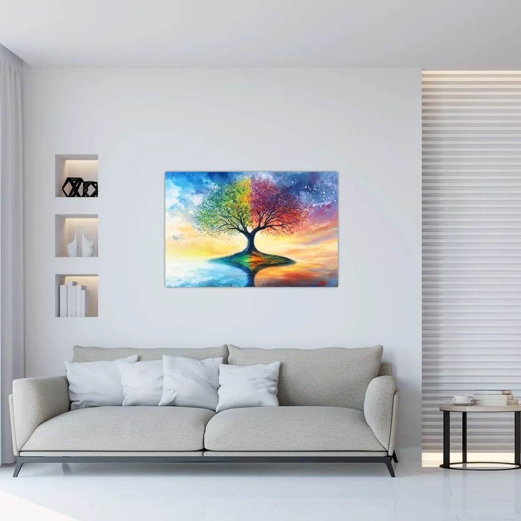 Tablou – Arbore pictat al anotimpurilor (90x60 cm)