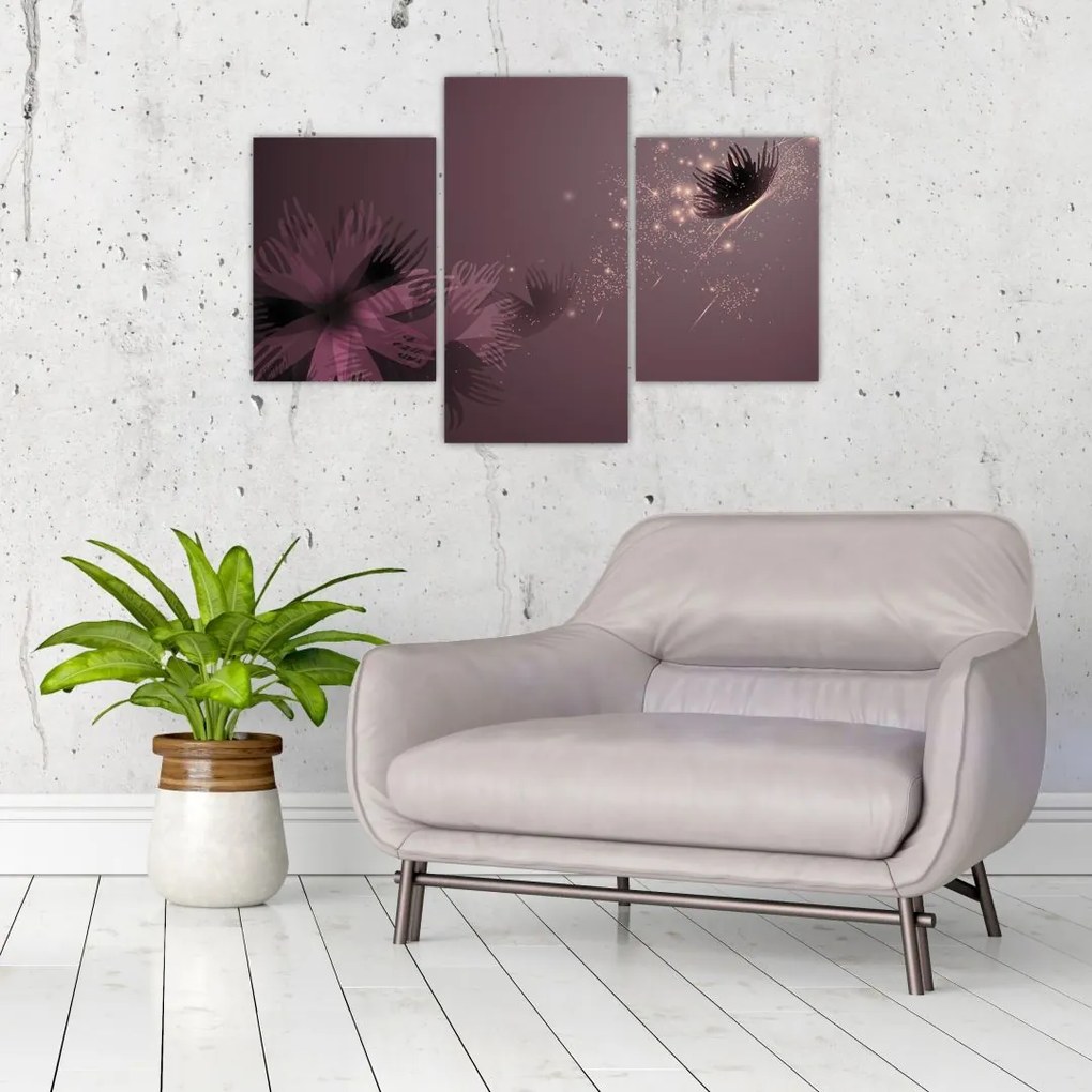 Tablou - Floare și fluture (90x60 cm)