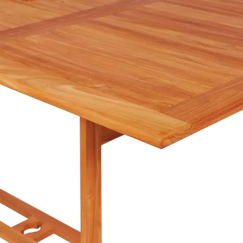 Set de masa pentru gradina, 7 piese, lemn masiv de tec Dreptunghiular, 7
