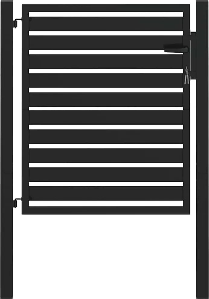 vidaXL Poarta de gradina incuiabil neagra 100x100 cm aluminiu