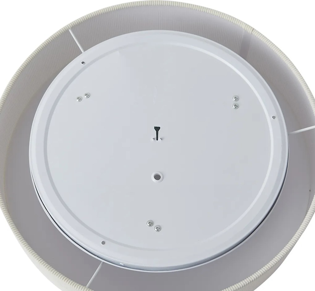 Plafonieră modernă albă cu abajur de catifea 46cm 3 lumini - Luz