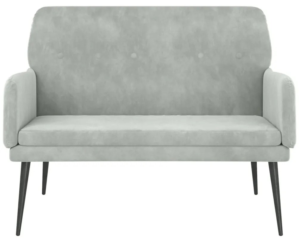 Banca, gri deschis, 108x79x79 cm, catifea