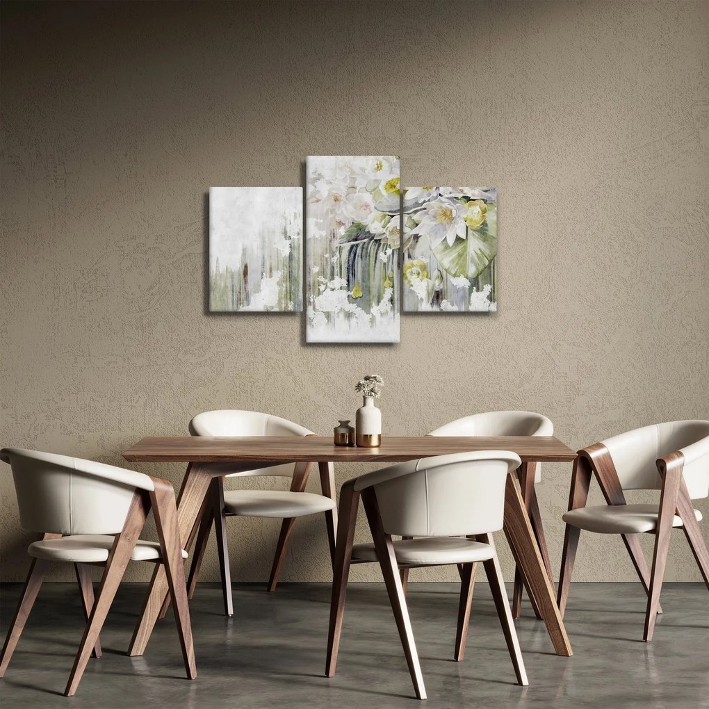 Tablou - Flori albe, vintage (90x60 cm)