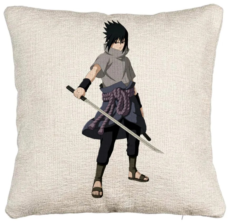 Perna Decorativa Canapea cu Nsruto Sasuke, 40x40 cm, Cu fermoar