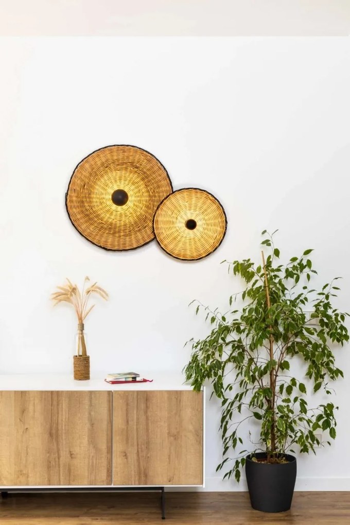 Aplica de perete/tavan design natural din ratan COSTAS 40cm