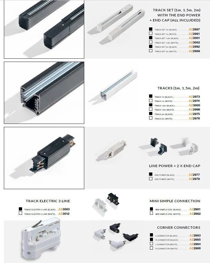 Spot LED directionabil pe sina TIVOLI TRACK alb 3000K ZZ AZ2222