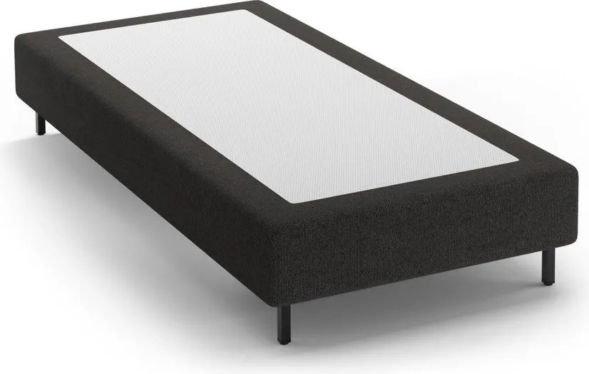 Pat negru tapițat fără tăblie 90x200 cm Whale – Micadoni