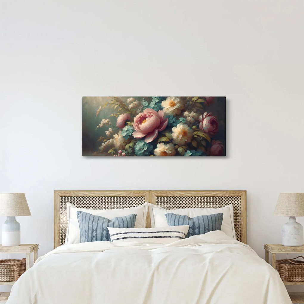 Tablou - Natură moartă cu flori - pictură (120x50 cm)