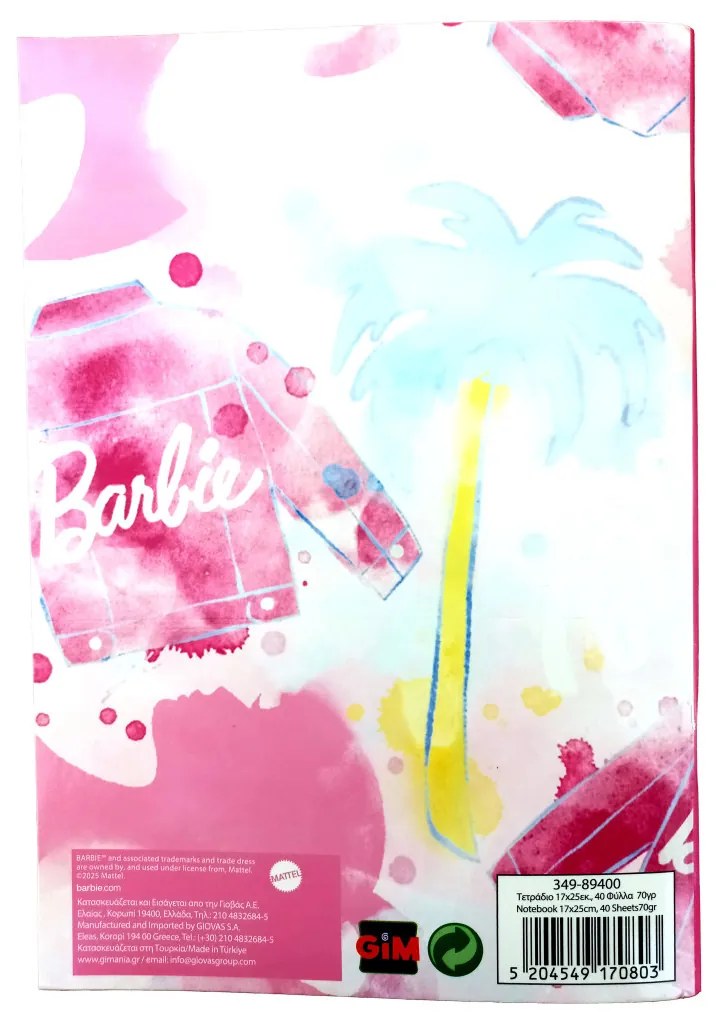 Barbie Paints Caiet B/5 cu linii 40 de file