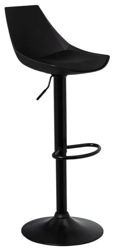 Scaune de bar negre cu înălțime ajustabilă 2 buc. din imitație de piele (înălțime șezut 56,5 cm) – Casa Selección