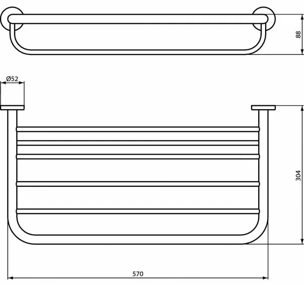 Bara dubla portprosop crom Ideal Standard IOM 60 cm