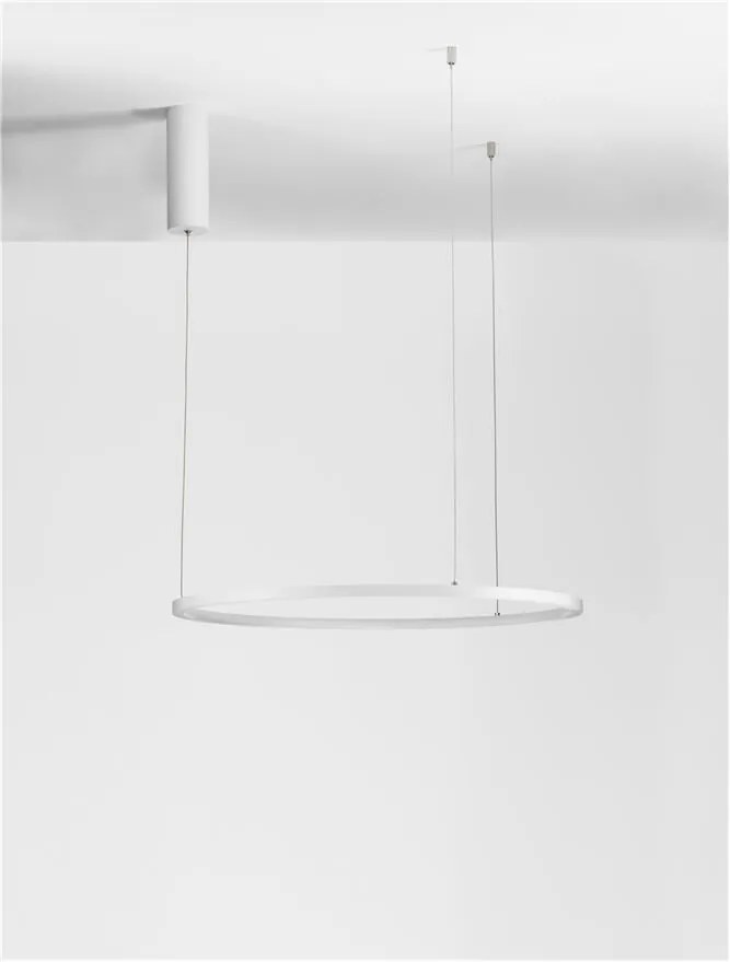 Lustra LED suspendata design modern circular TARQUIN D-60cm alba
