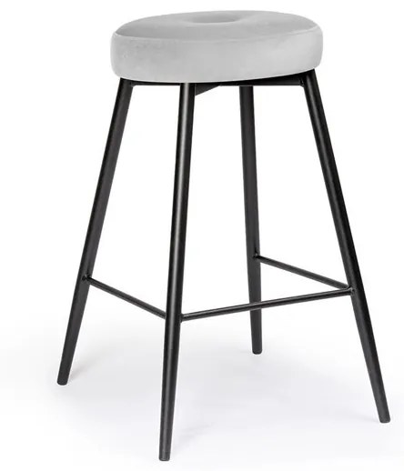 Scaun de bar Circo gri picioare negru - H68 cm