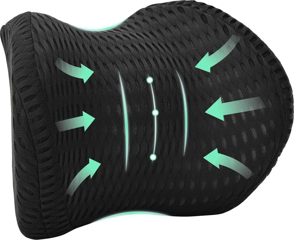 vidaXL Perna pentru gât Negru 30,5 x 21,5 x 13 cm Spumă cu Memorie