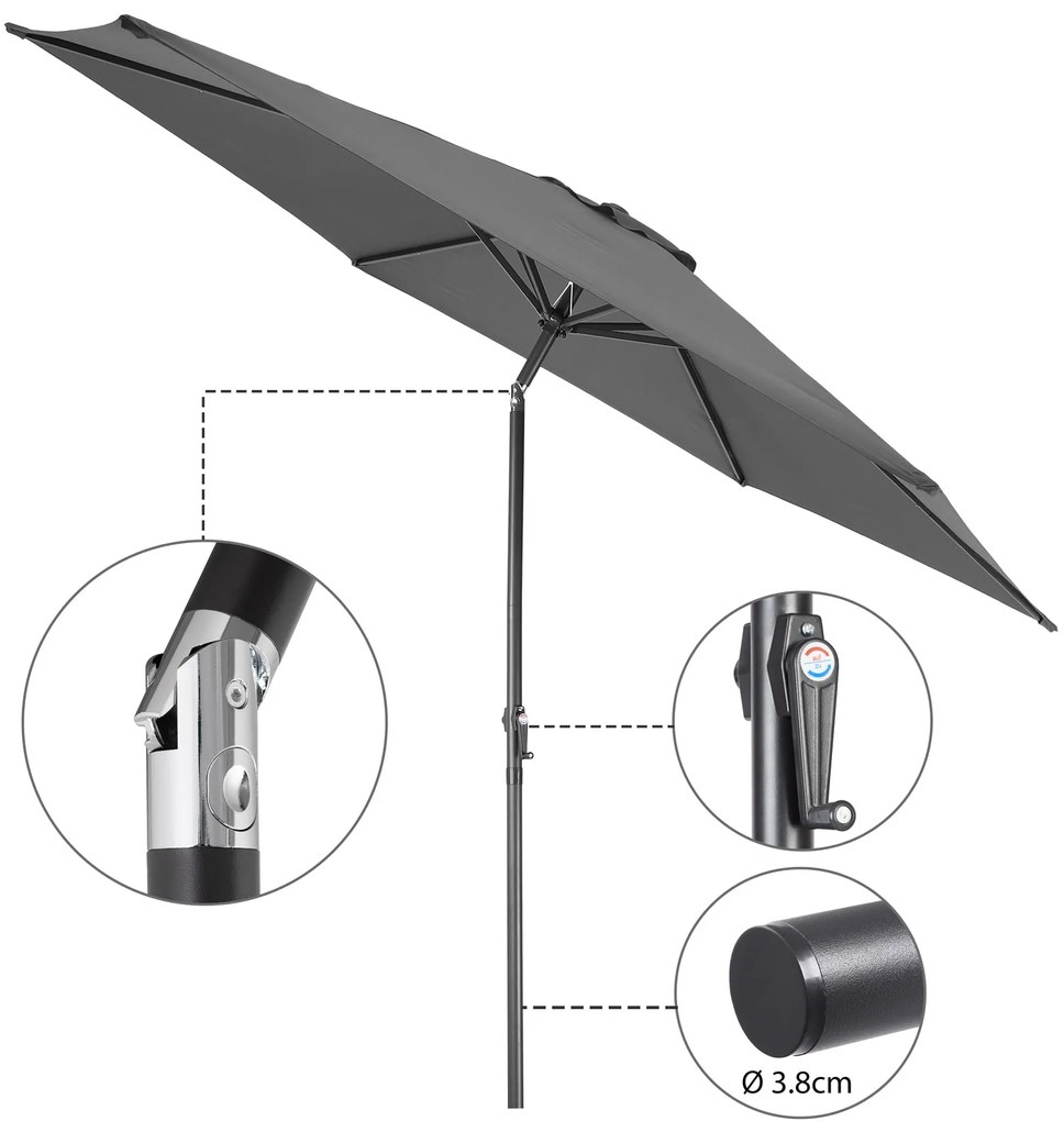 Deuba Floarea soarelui de gradina Ø300 cm - antracit