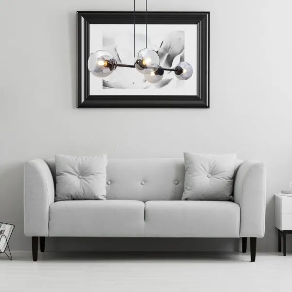 Lustră pe cablu LATIL 4xE27/60W/230V negru