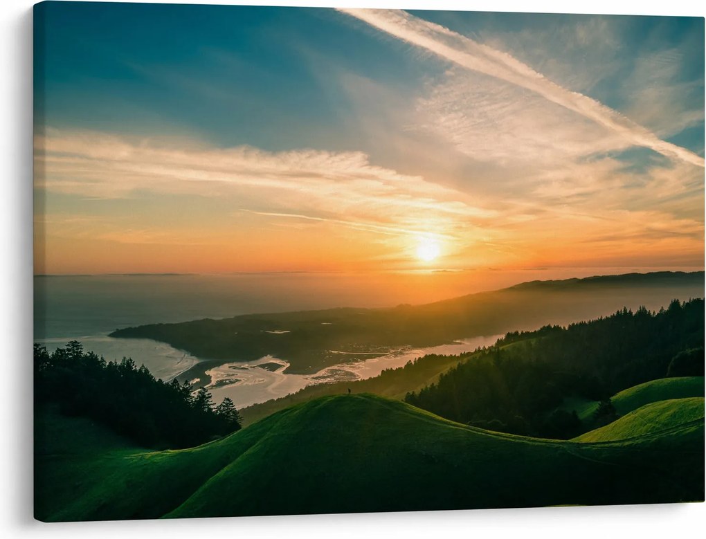 Tablou cu soarele răsărind deasupra mării (70x50 cm)