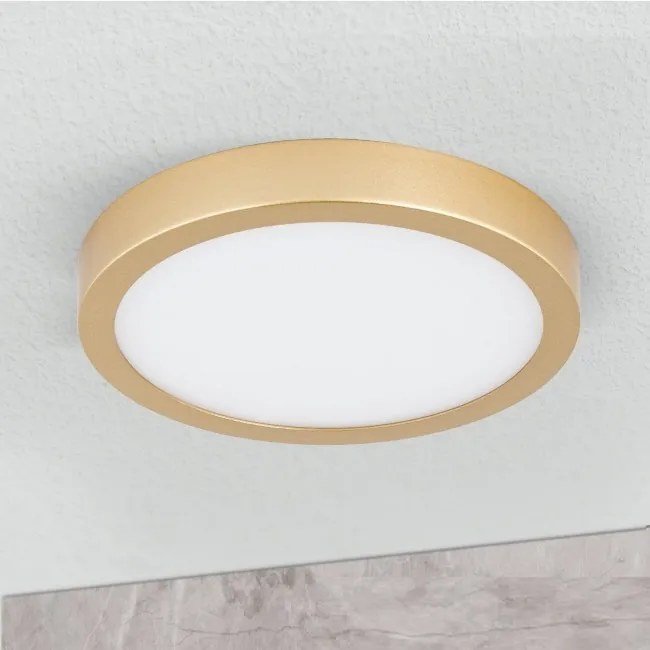 Plafoniera LED moderna design slim Lero 18cm auriu mat